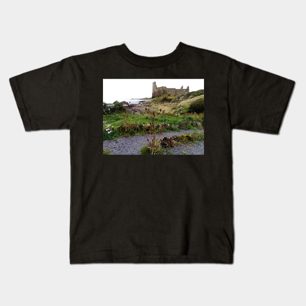 Dunure Castle From Labyrinth, Scotland Kids T-Shirt by MagsWilliamson
